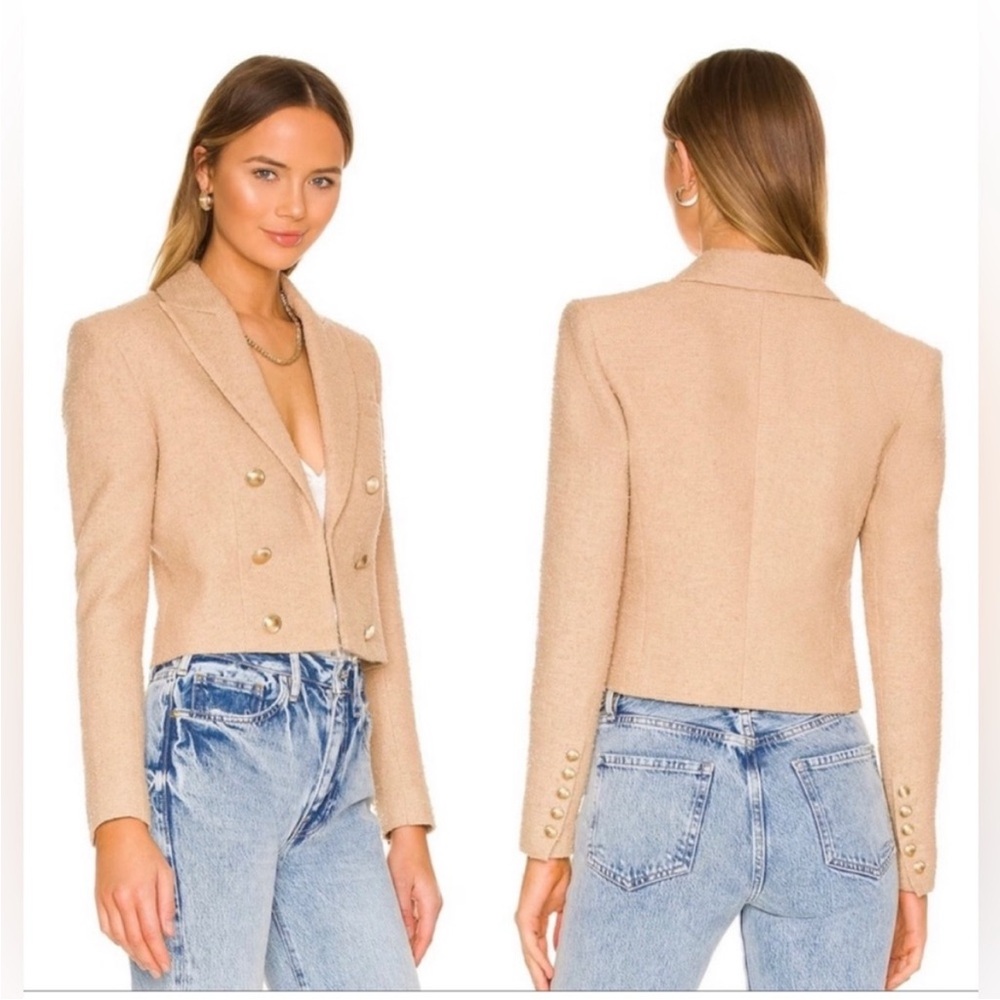 House of Harlow Cropped Tweed Blazer Jacket